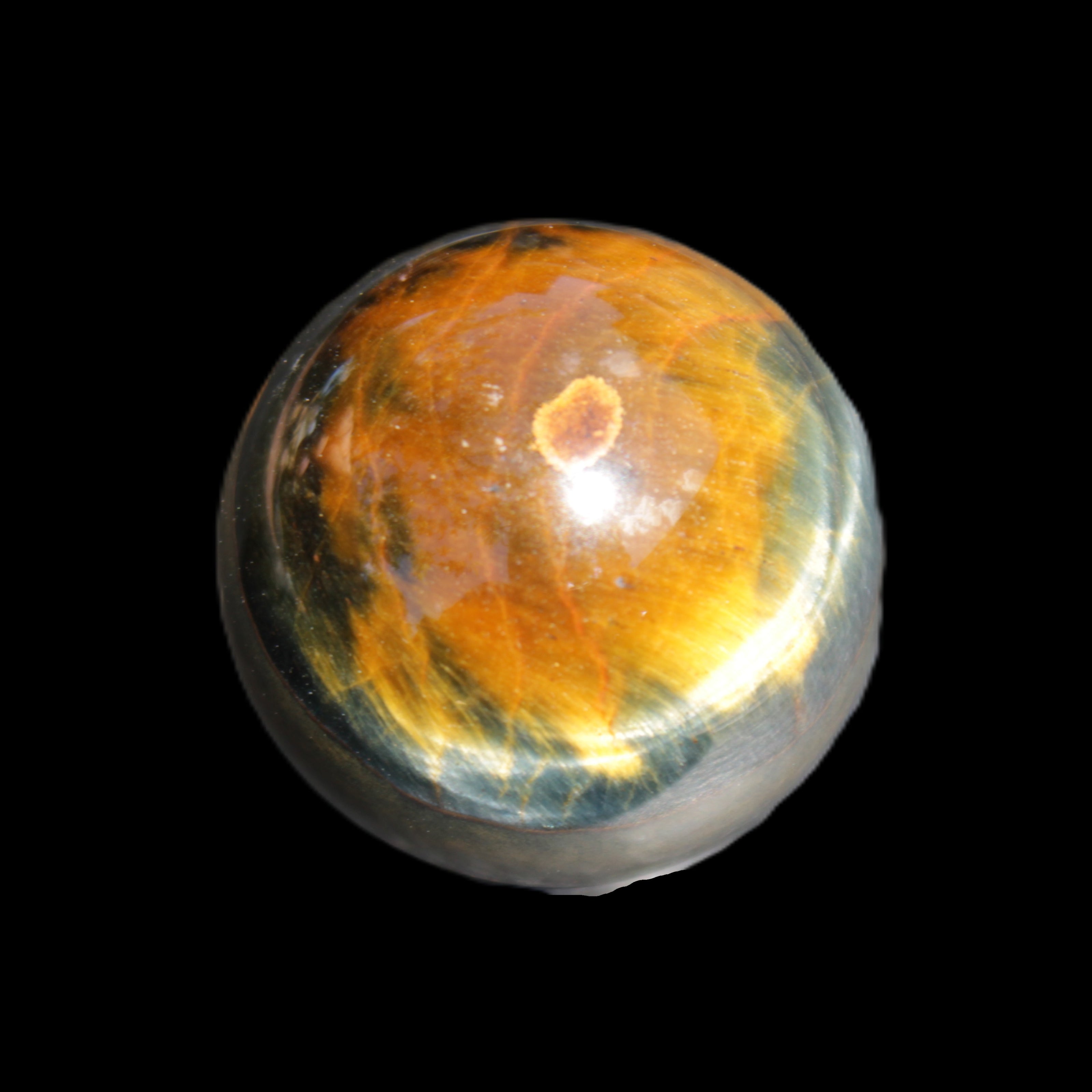 Blue Tigers Eye sphere 32mm 49g in sunlight - Rocks and Things Store