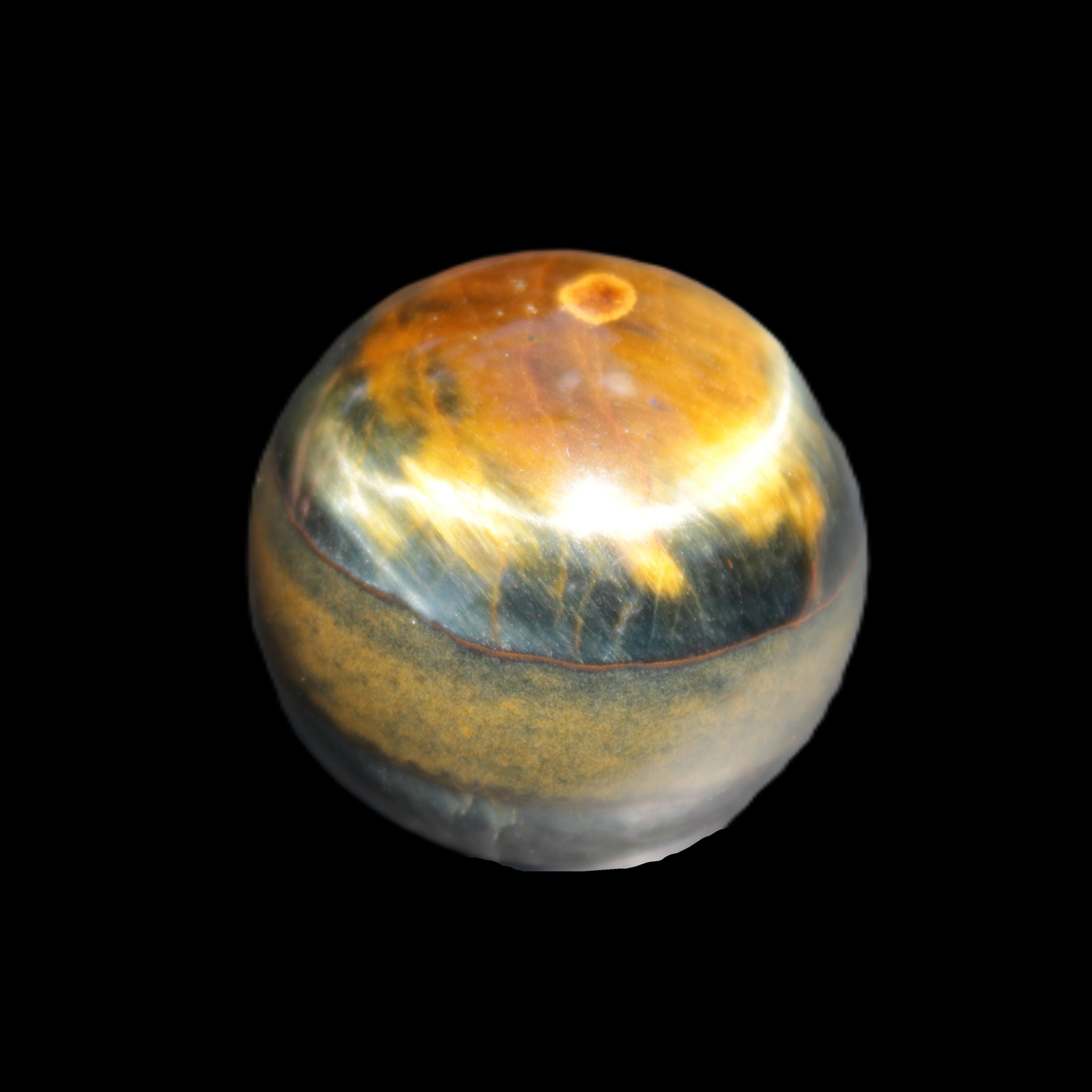 Blue Tigers Eye sphere 32mm 49g in sunlight - Rocks and Things Store