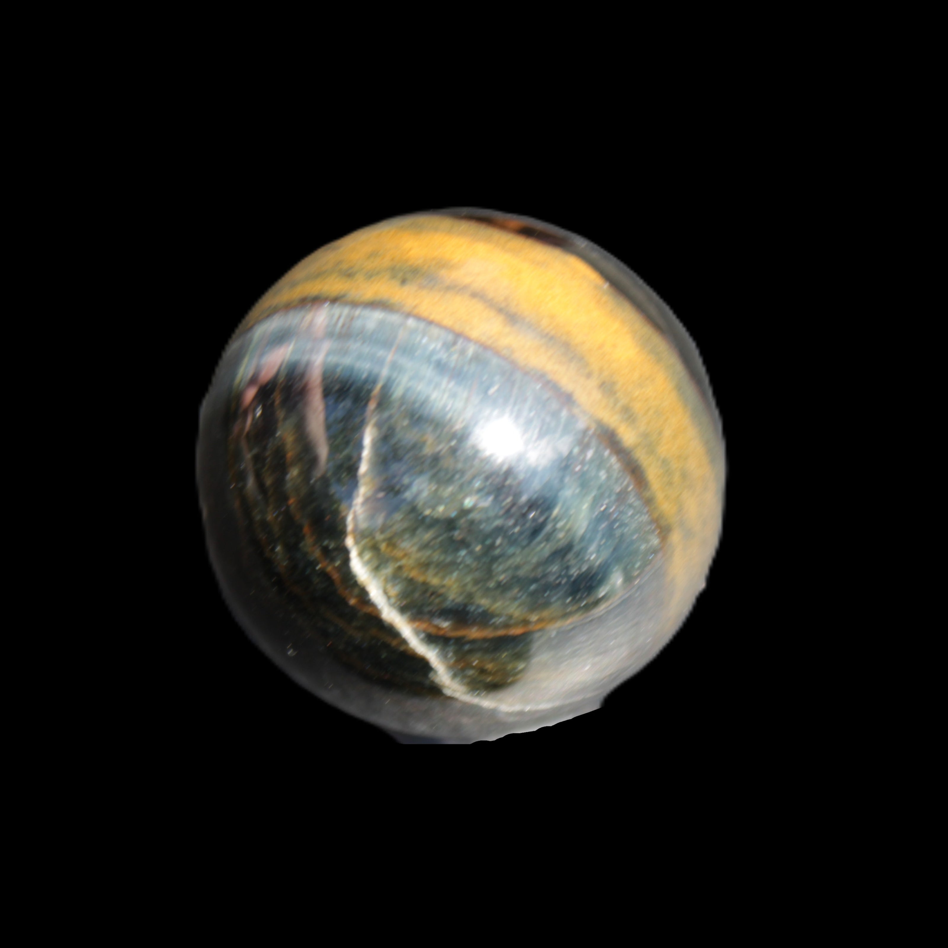 Blue Tigers Eye sphere 32mm 49g in sunlight - Rocks and Things Store