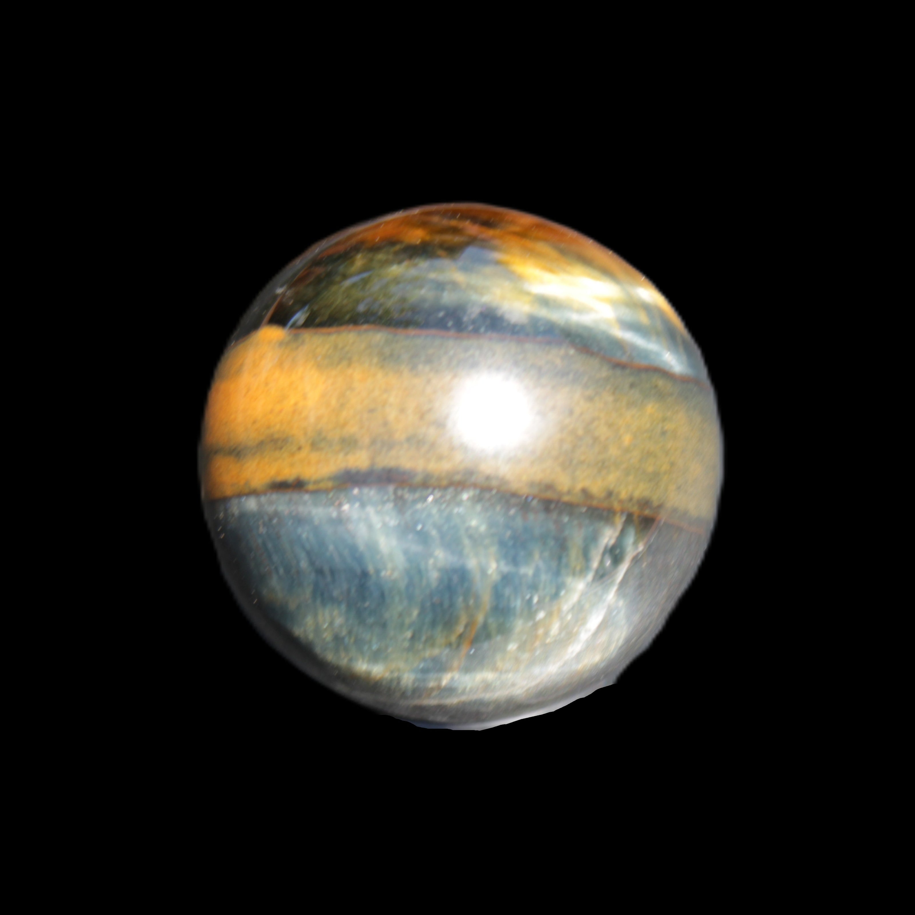 Blue Tigers Eye sphere 32mm 49g in sunlight - Rocks and Things Store