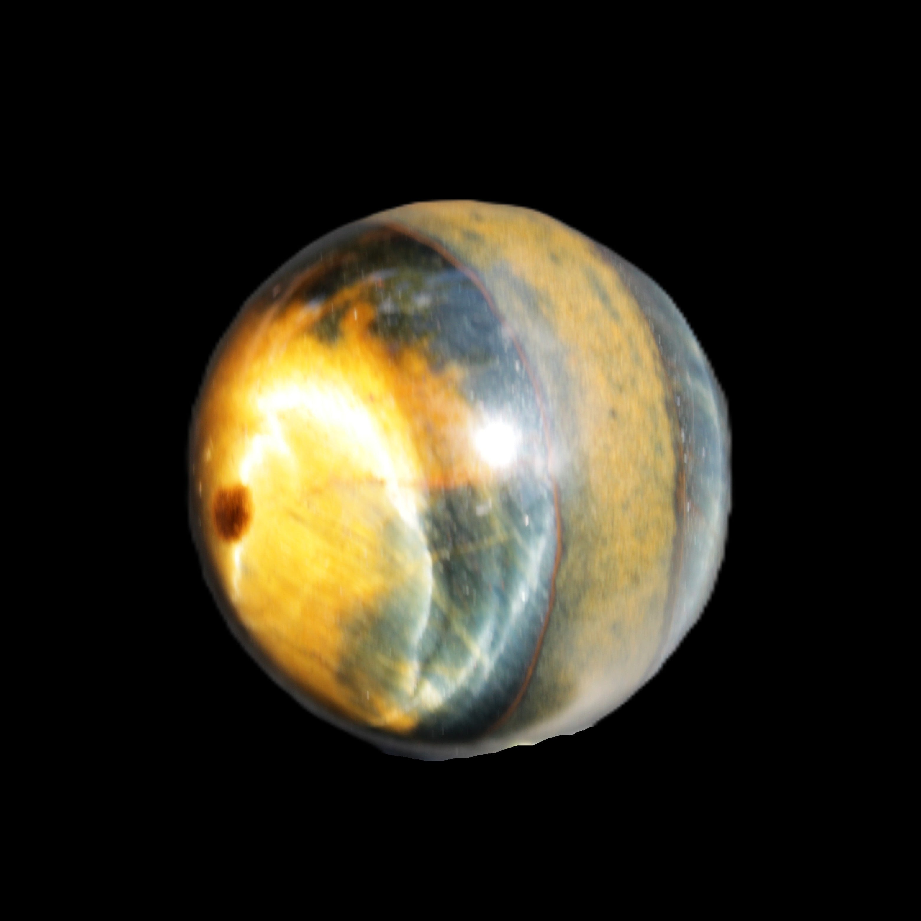 Blue Tigers Eye sphere 32mm 49g in sunlight - Rocks and Things Store