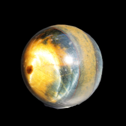 Blue Tigers Eye sphere 32mm 49g in sunlight - Rocks and Things Store