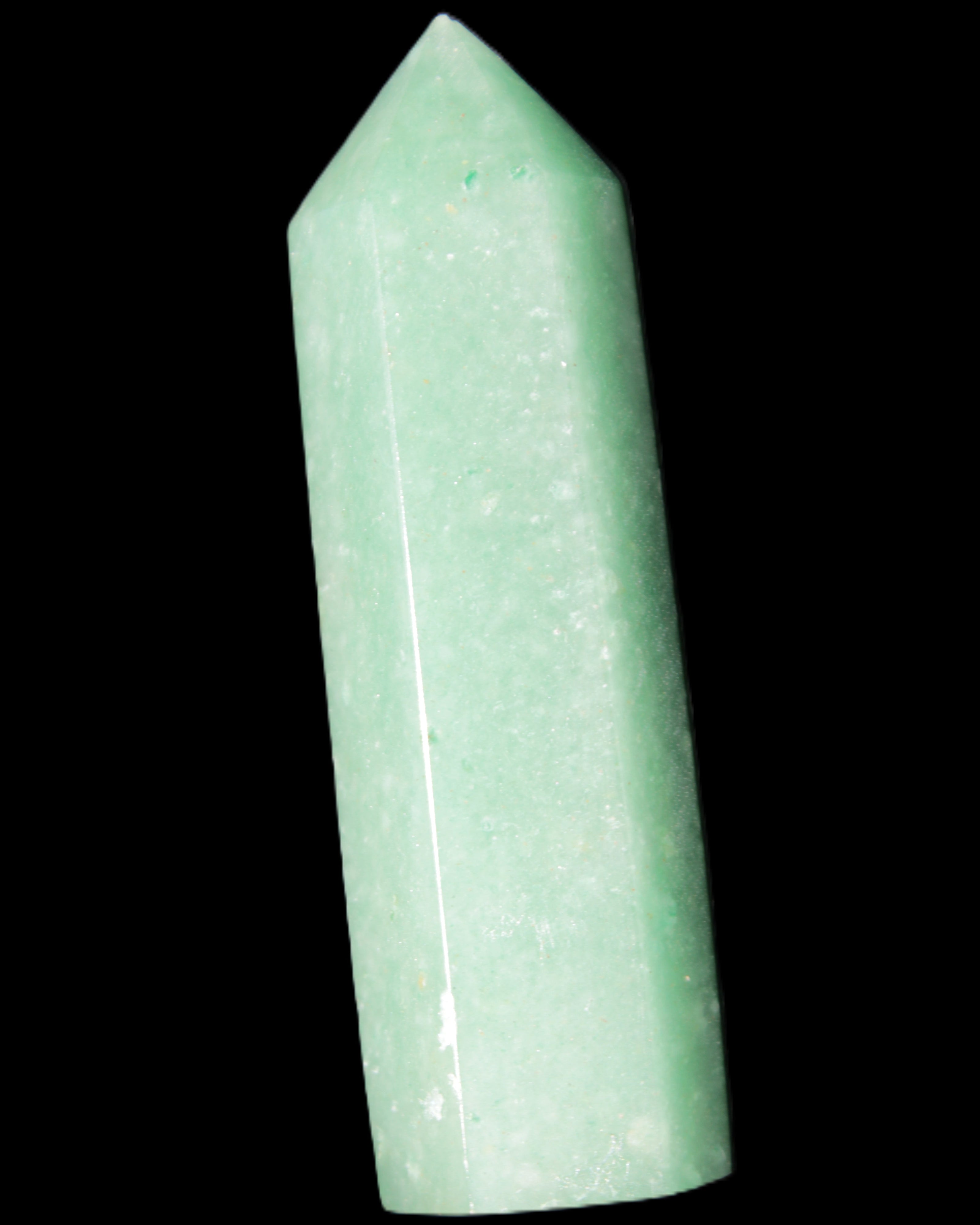 Green Aventurine wand 85mm 87g in sunlight - Rocks and Things Store