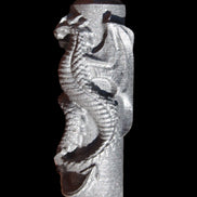 Imitation Shungite hand carved dragon 83g in sunlight - Rocks and Things Store