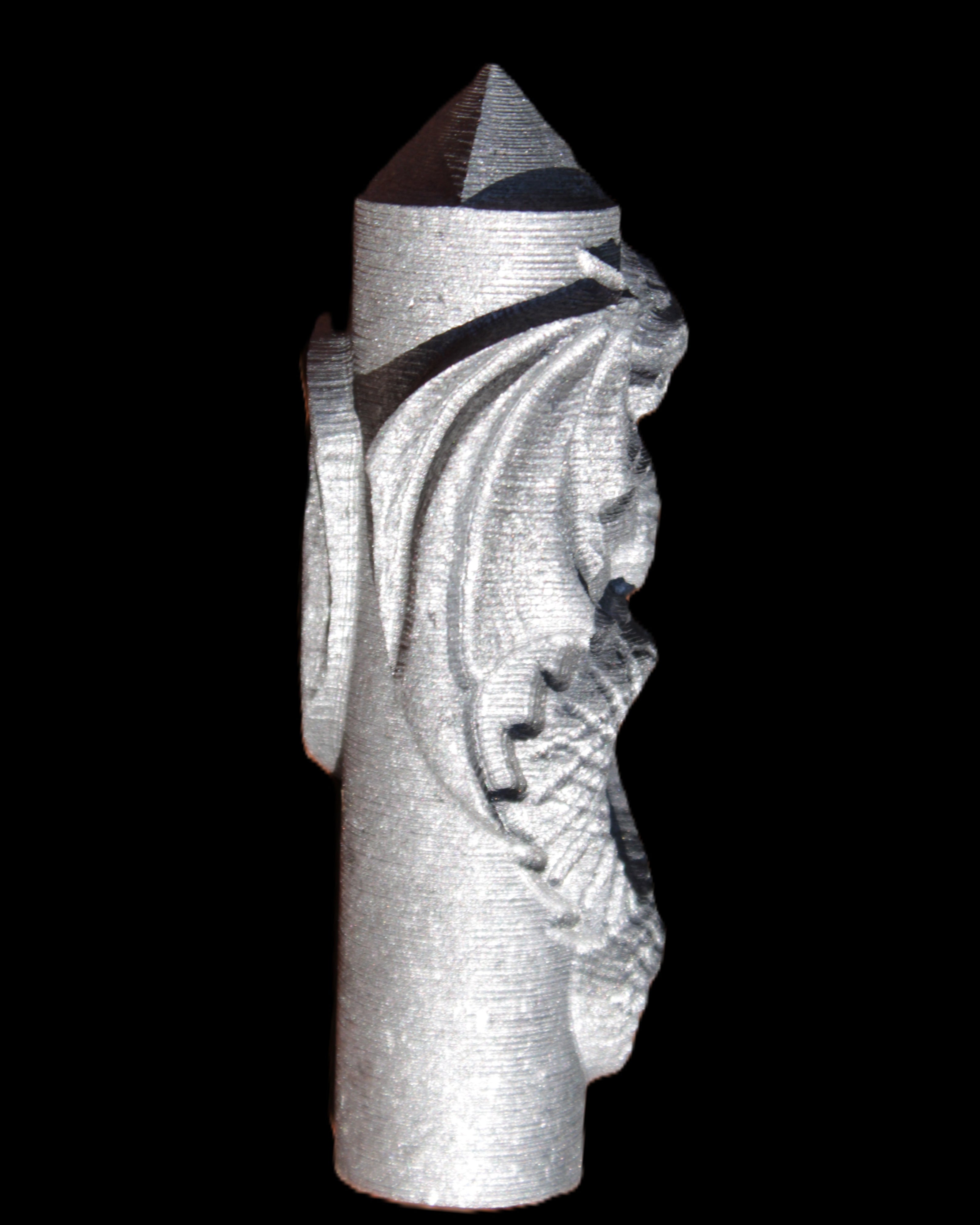 Imitation Shungite hand carved dragon 83g in sunlight - Rocks and Things Store