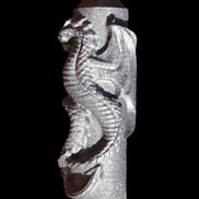 Imitation Shungite hand carved dragon 83g in sunlight - Rocks and Things Store