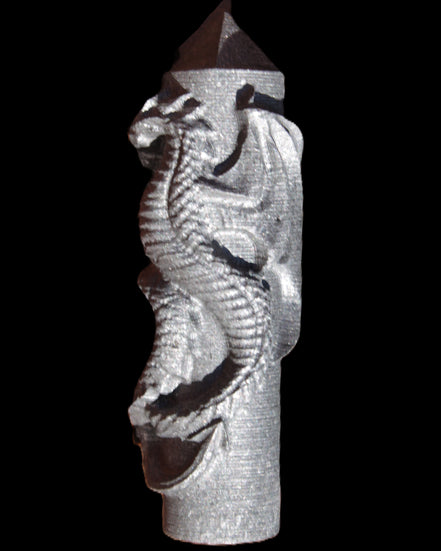 Imitation Shungite hand carved dragon 83g in sunlight - Rocks and Things Store