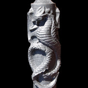 Imitation Shungite hand carved dragon 83g in sunlight - Rocks and Things Store