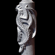 Imitation Shungite hand carved dragon 83g in sunlight - Rocks and Things Store