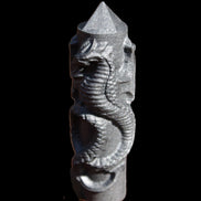 Imitation Shungite hand carved dragon 83g in sunlight - Rocks and Things Store