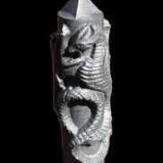 Imitation Shungite hand carved dragon 83g in sunlight - Rocks and Things Store