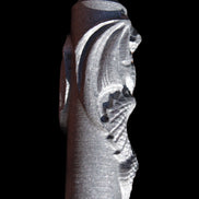 Imitation Shungite hand carved dragon 83g in sunlight - Rocks and Things Store