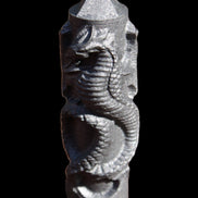 Imitation Shungite hand carved dragon 83g in sunlight - Rocks and Things Store
