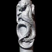 Imitation Shungite hand carved dragon 83g in sunlight - Rocks and Things Store