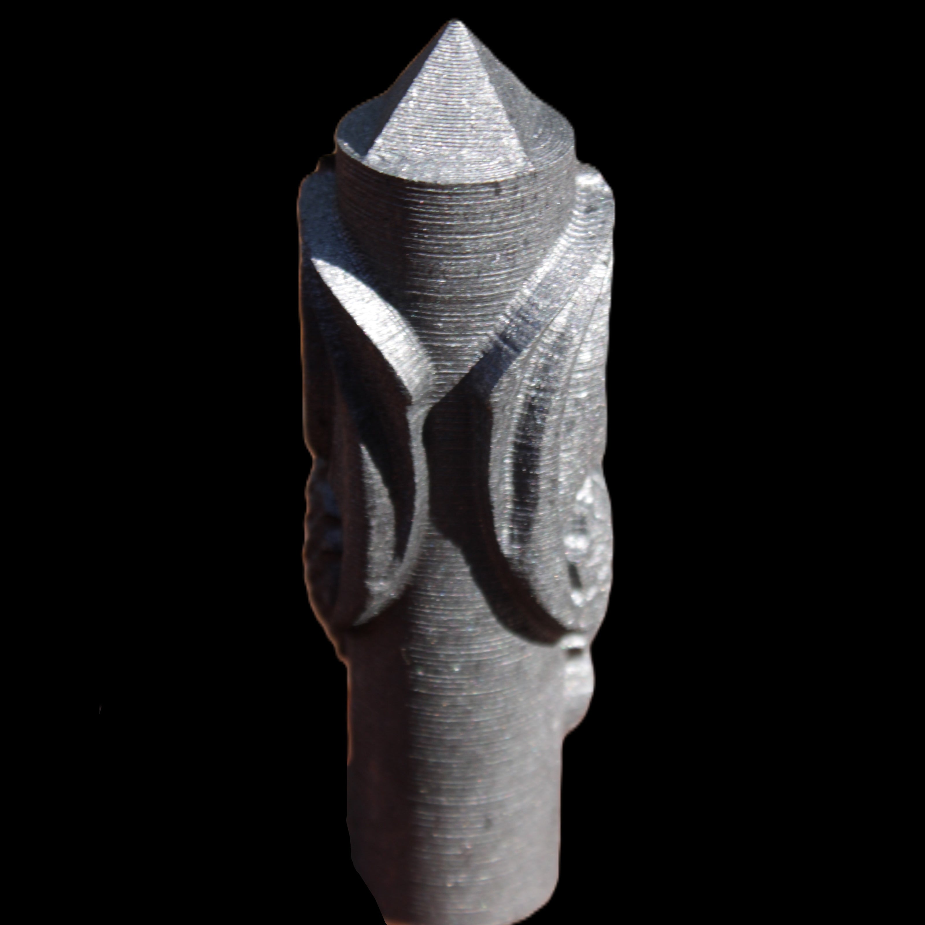 Imitation Shungite hand carved dragon 83g in sunlight - Rocks and Things Store