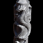 Imitation Shungite hand carved dragon 83g in sunlight - Rocks and Things Store