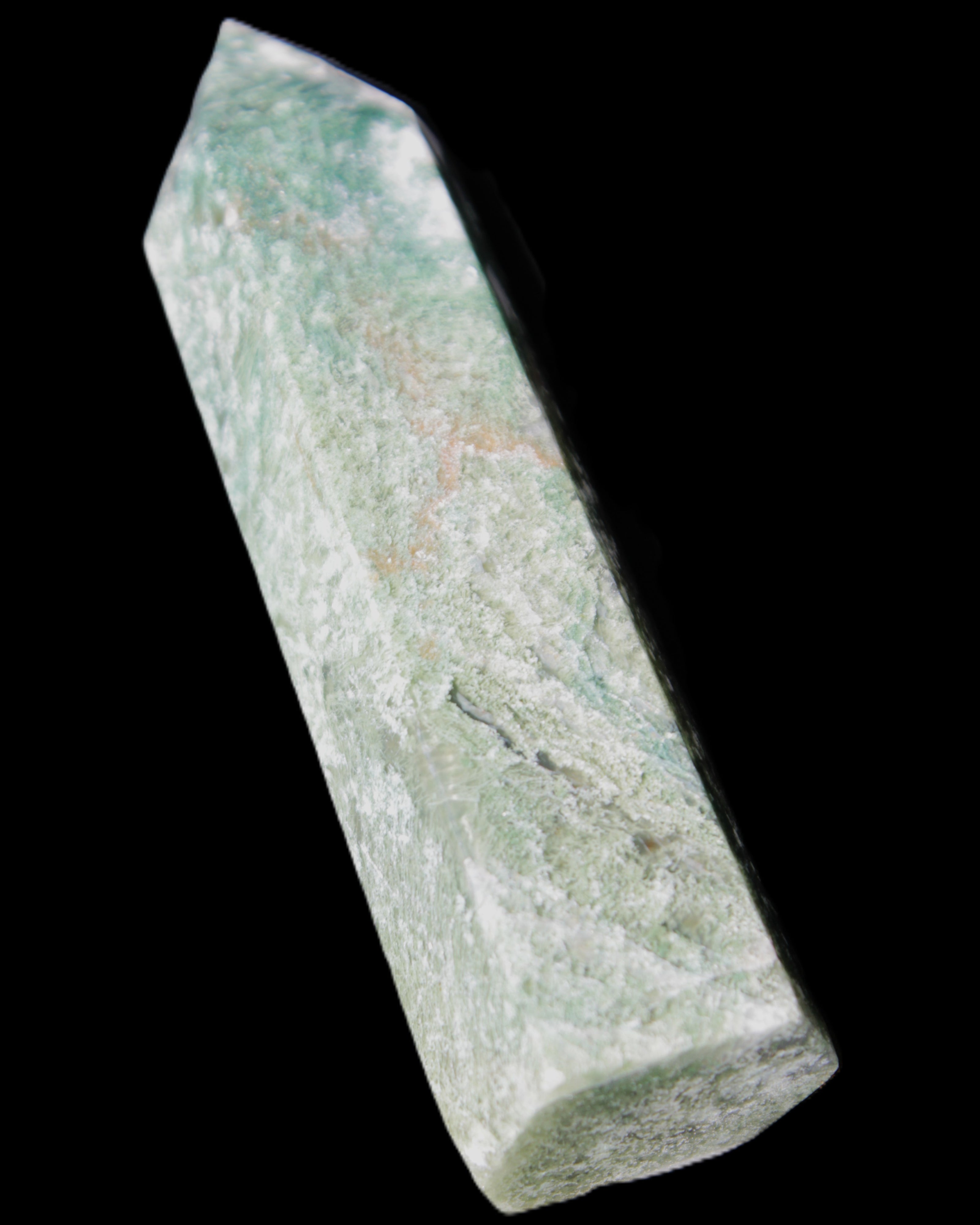 Moss Agate wand 91mm 88g in sunlight - Rocks and Things Store