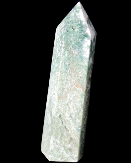 Moss Agate wand 91mm 88g in sunlight - Rocks and Things Store