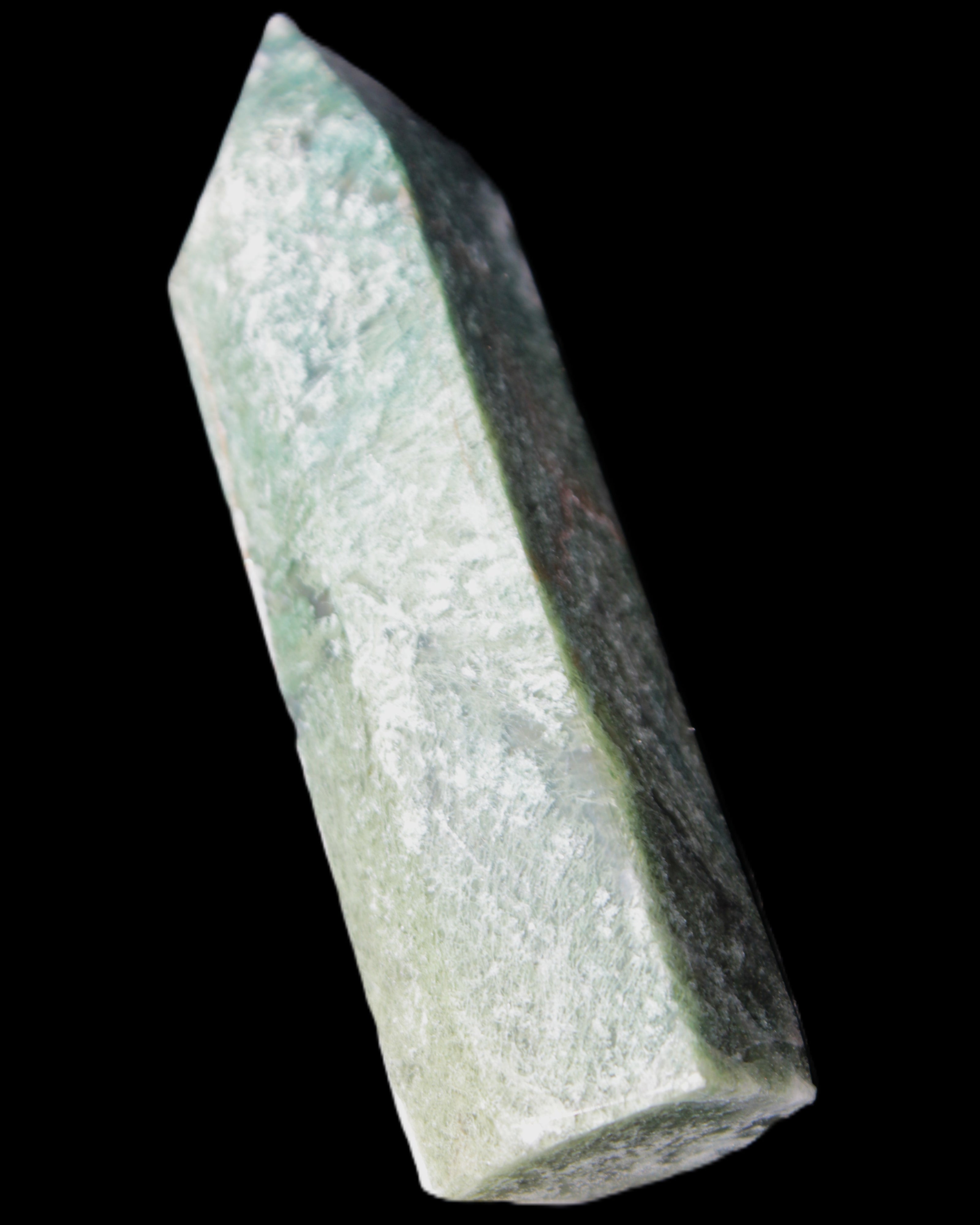 Moss Agate wand 91mm 88g in sunlight - Rocks and Things Store