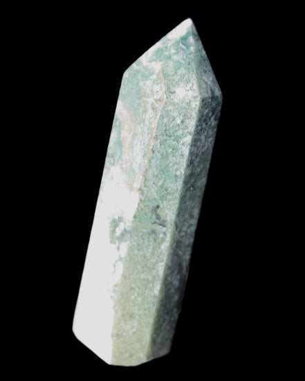 Moss Agate wand 91mm 88g in sunlight - Rocks and Things Store