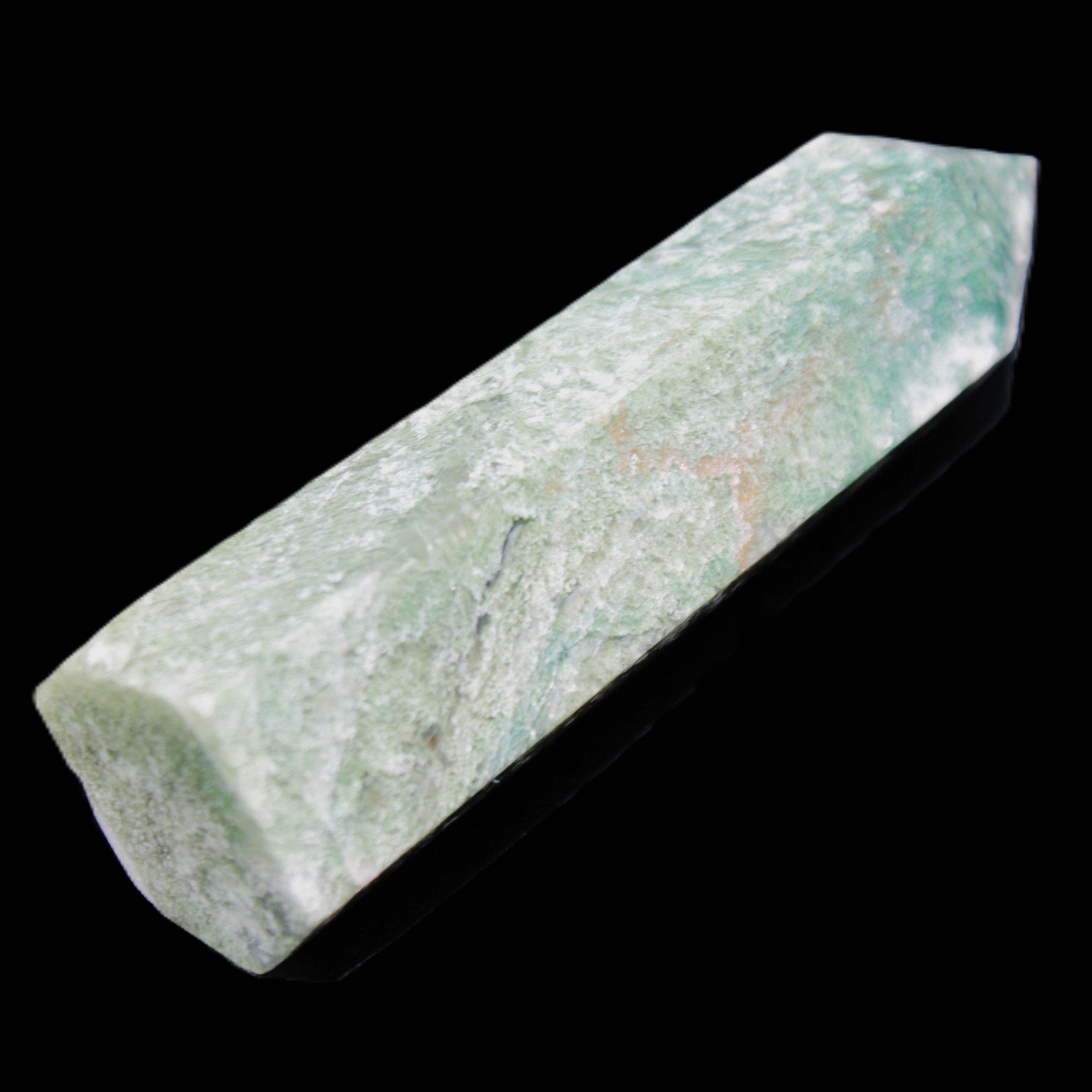 Moss Agate wand 91mm 88g in sunlight - Rocks and Things Store