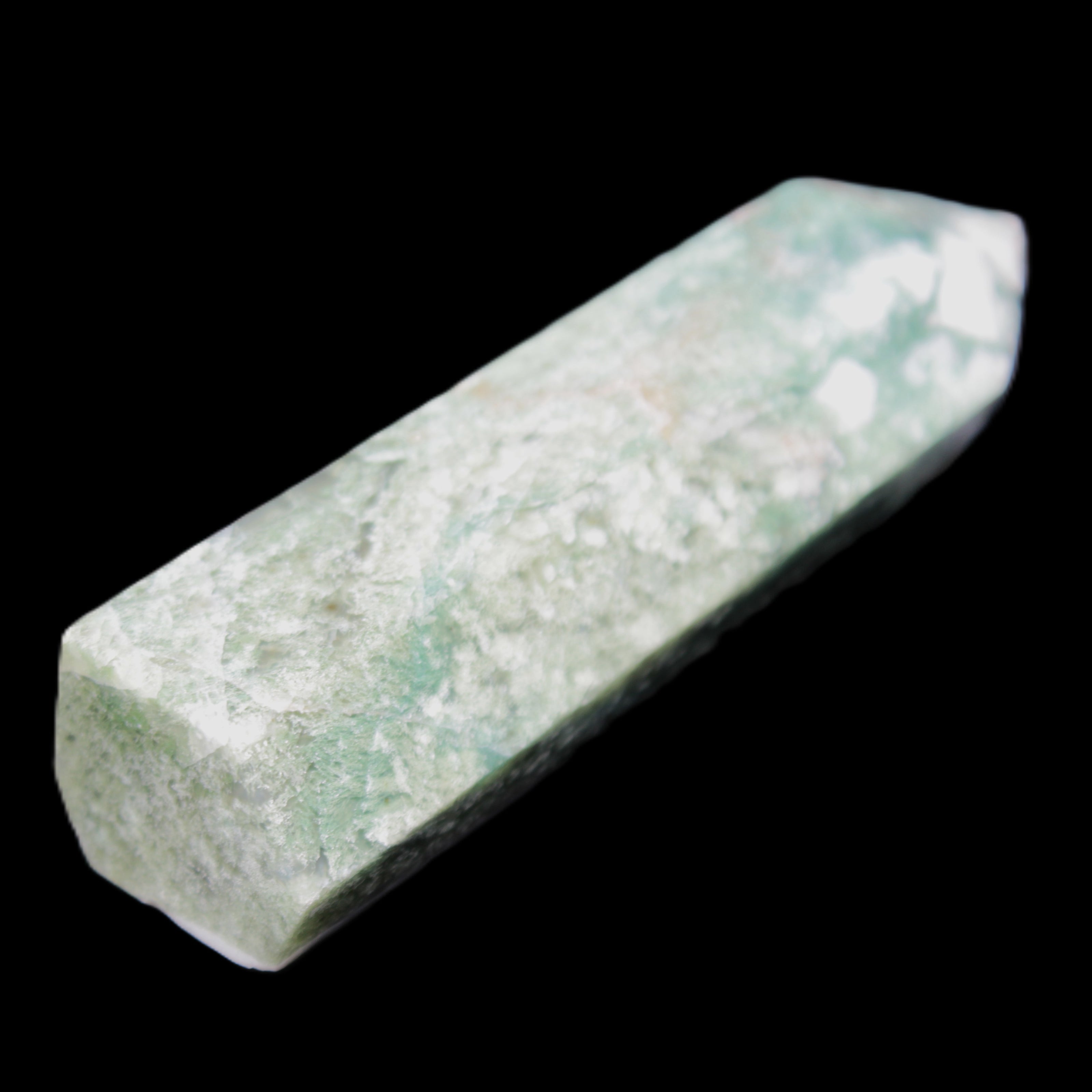 Moss Agate wand 91mm 88g in sunlight - Rocks and Things Store