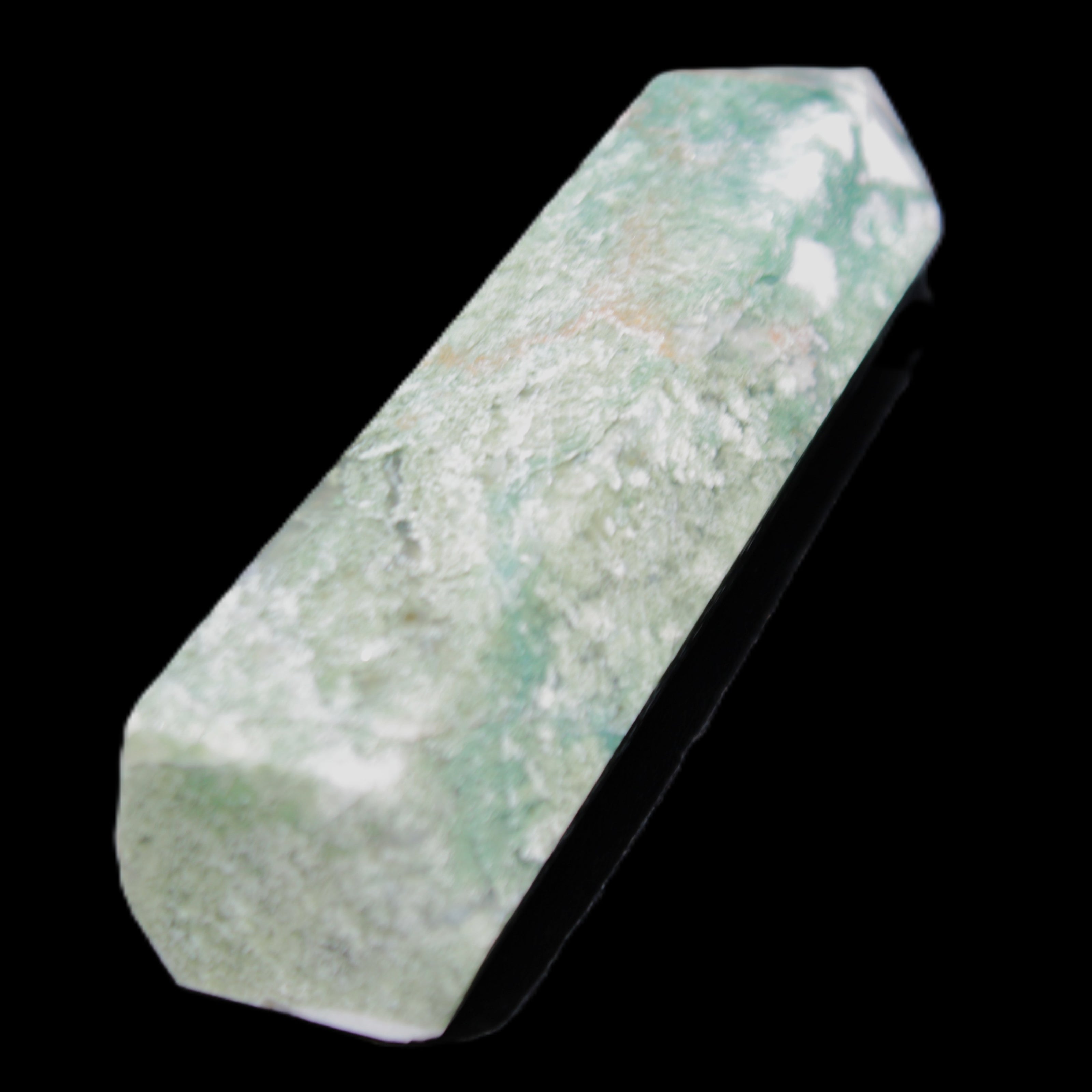 Moss Agate wand 91mm 88g in sunlight - Rocks and Things Store