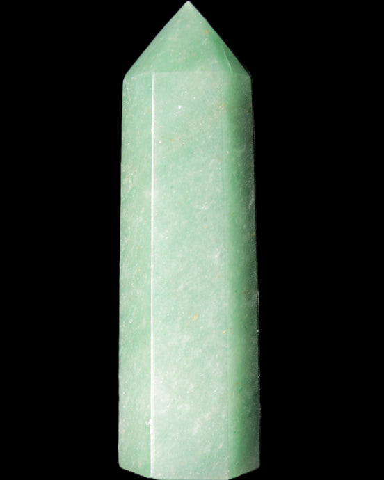 Green Aventurine wand 89mm 93g in sunlight - Rocks and Things Store
