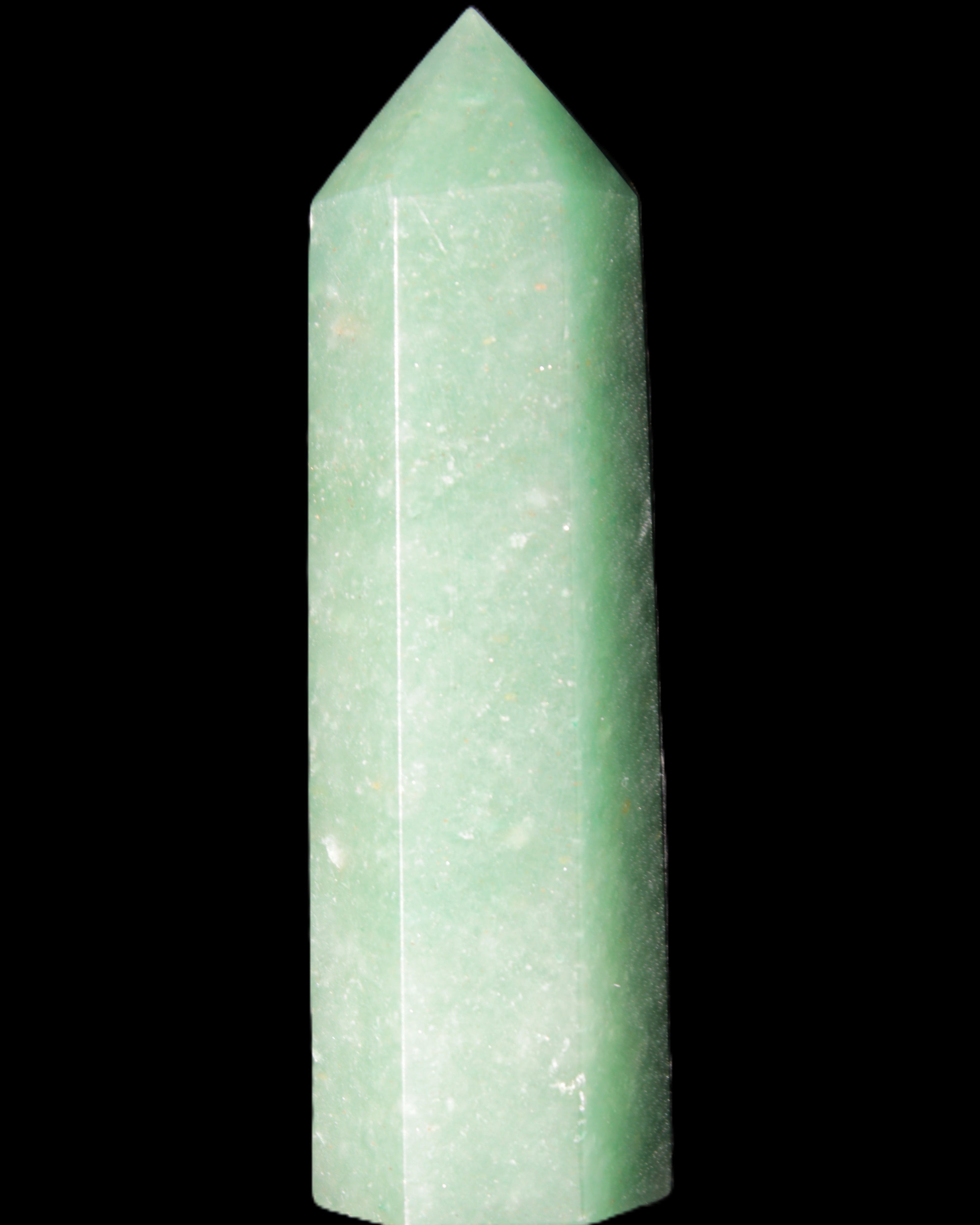 Green Aventurine wand 89mm 93g in sunlight - Rocks and Things Store