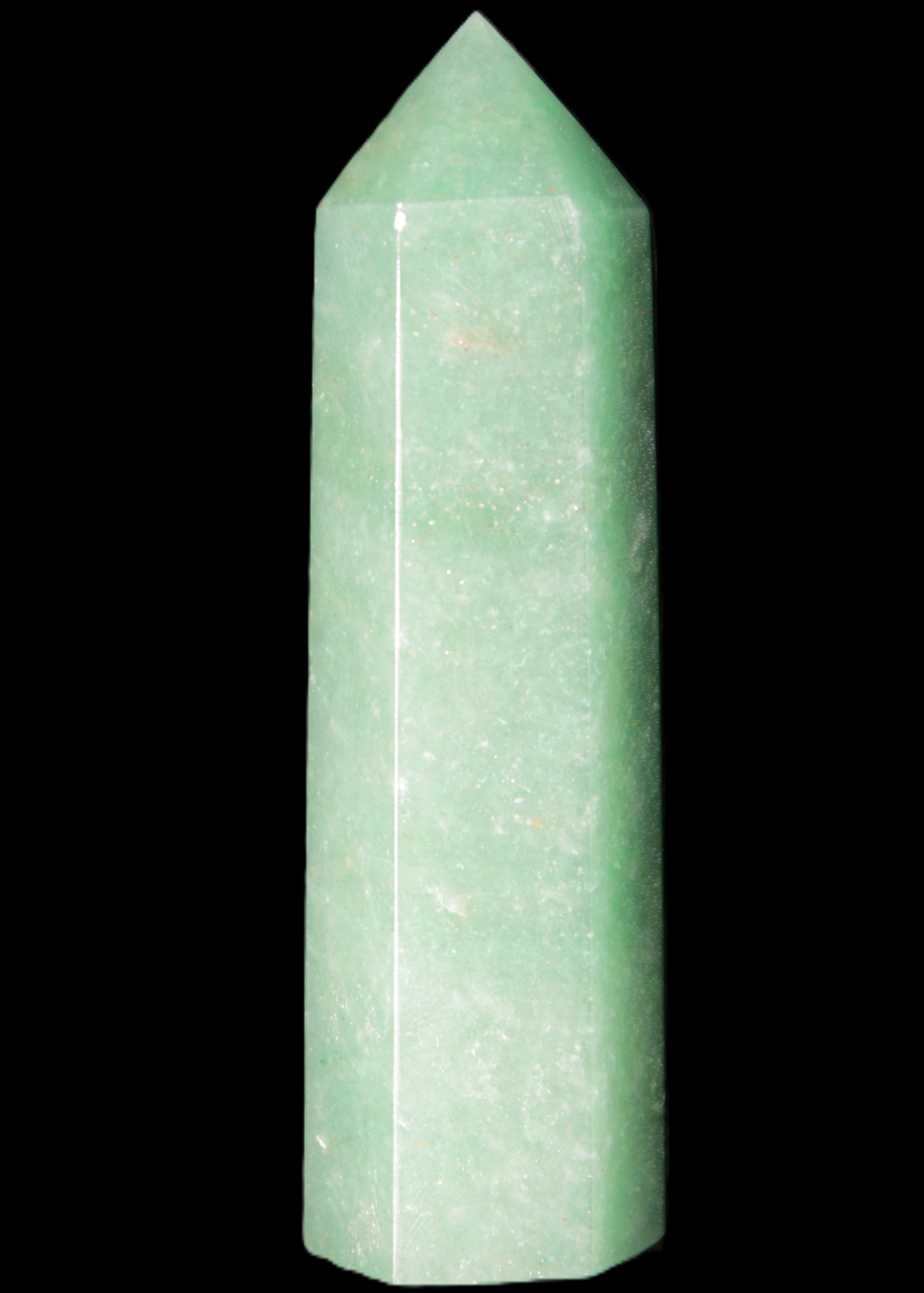 Green Aventurine wand 89mm 93g in sunlight - Rocks and Things Store