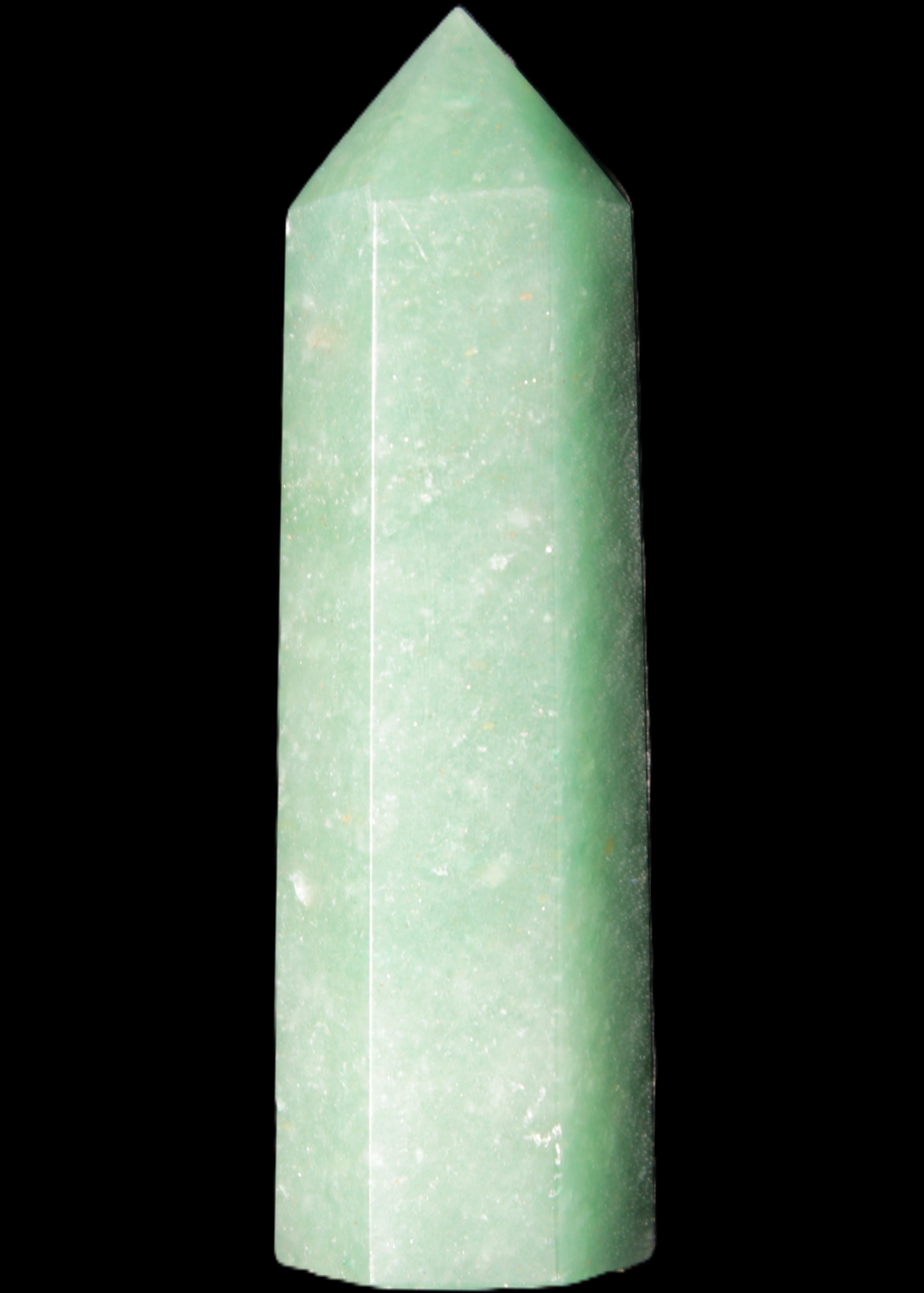 Green Aventurine wand 89mm 93g in sunlight - Rocks and Things Store