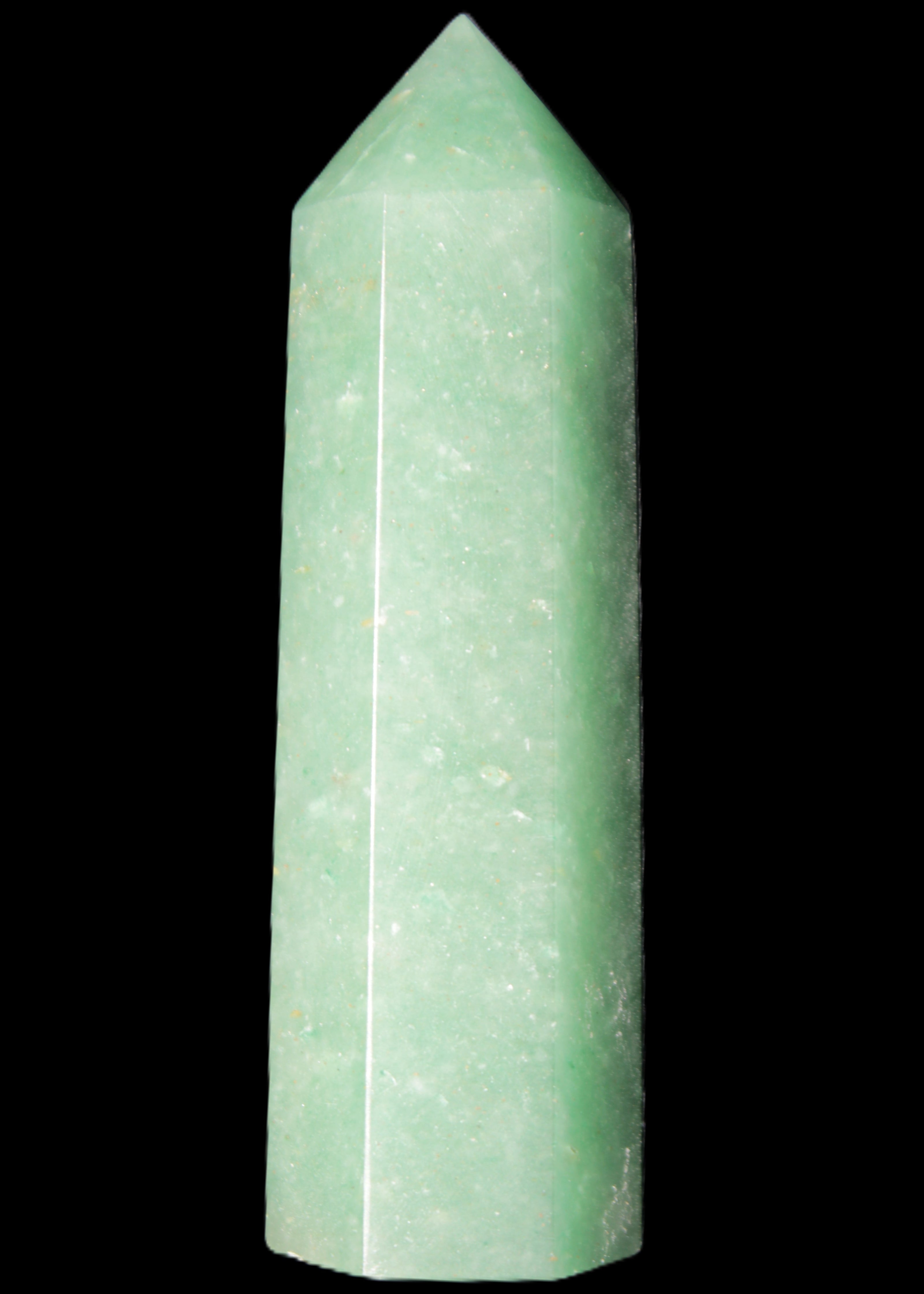 Green Aventurine wand 89mm 93g in sunlight - Rocks and Things Store