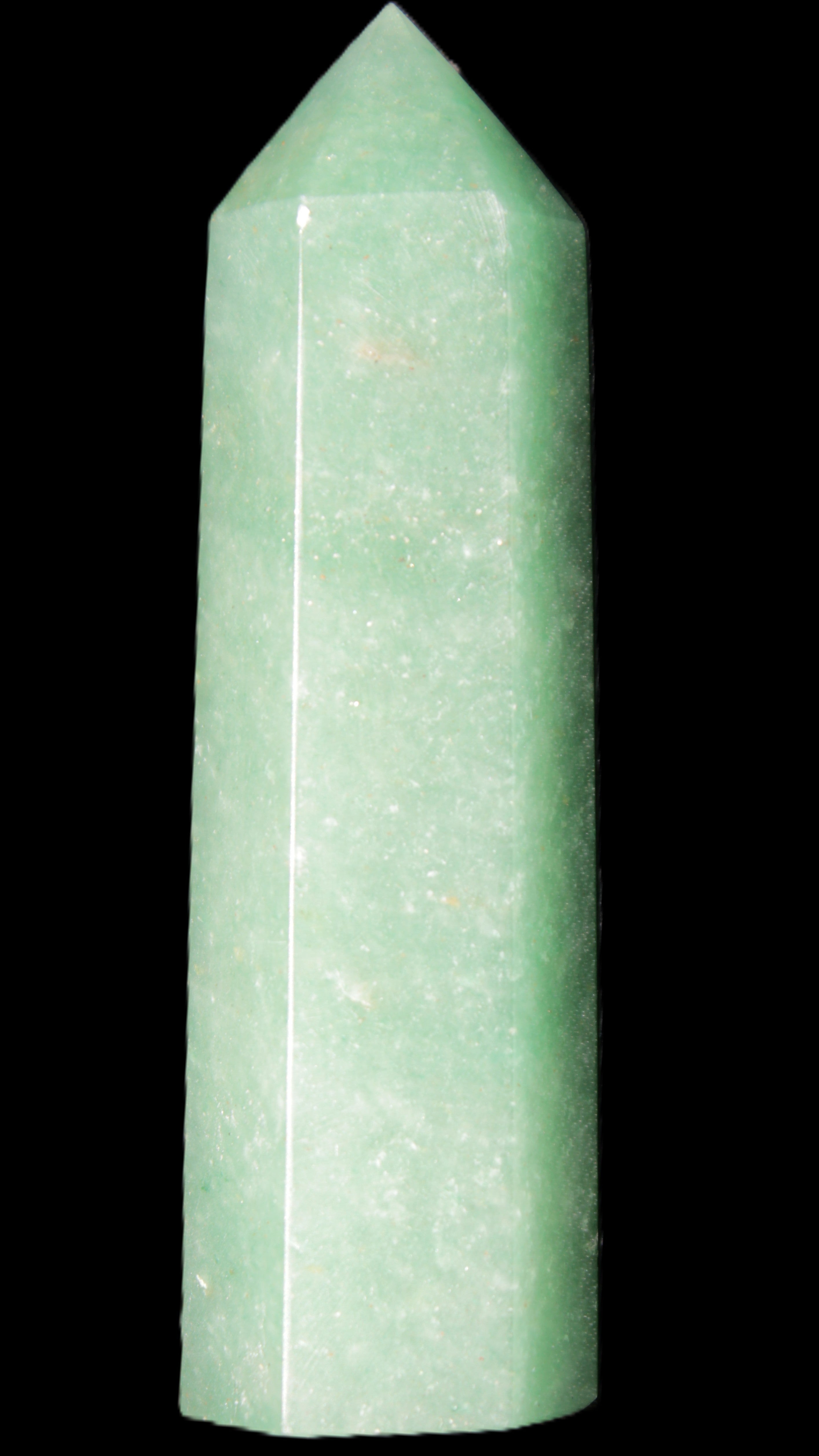 Green Aventurine wand 89mm 93g in sunlight - Rocks and Things Store