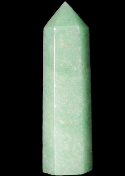 Green Aventurine wand 89mm 93g in sunlight - Rocks and Things Store