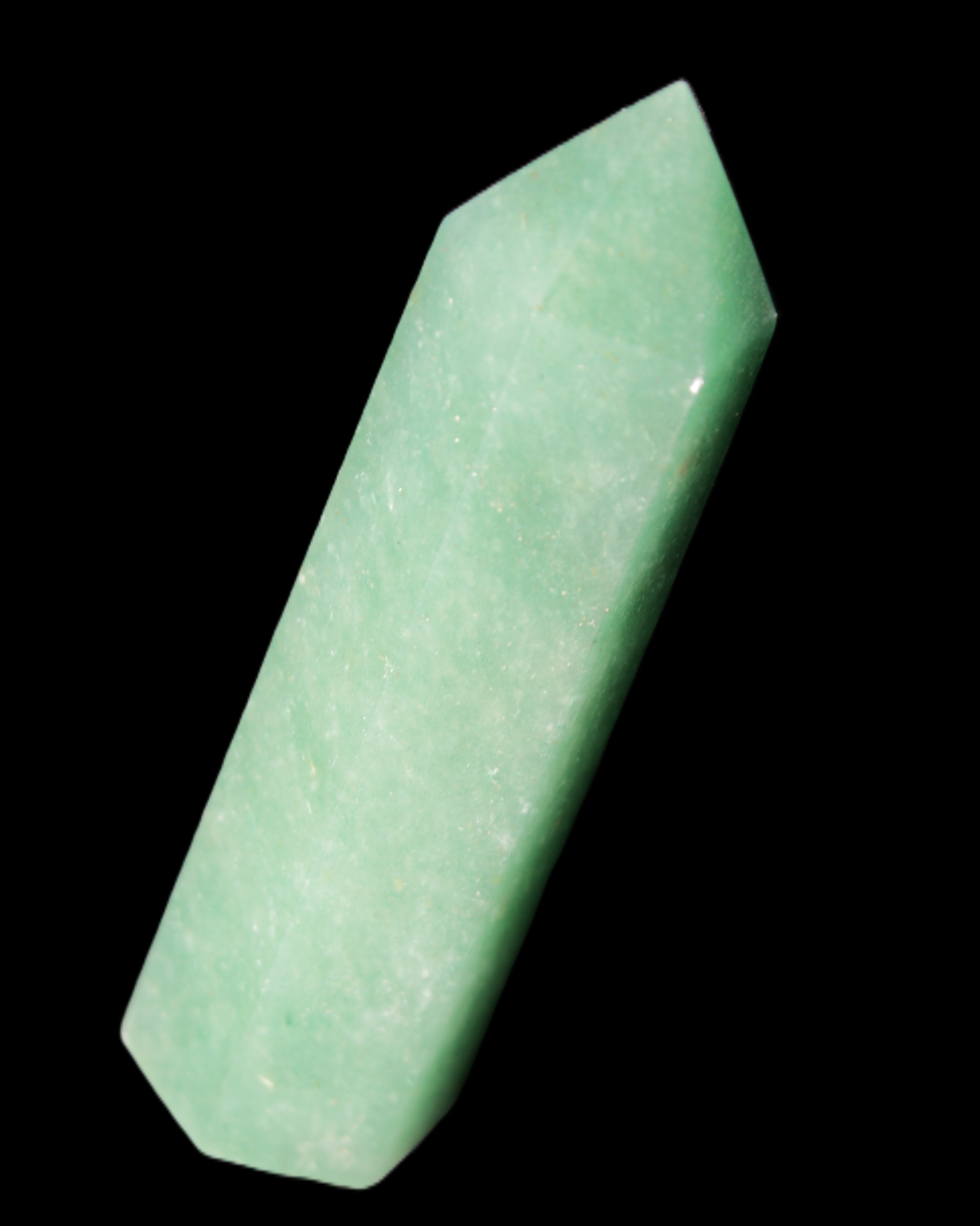 Green Aventurine wand 89mm 93g in sunlight - Rocks and Things Store