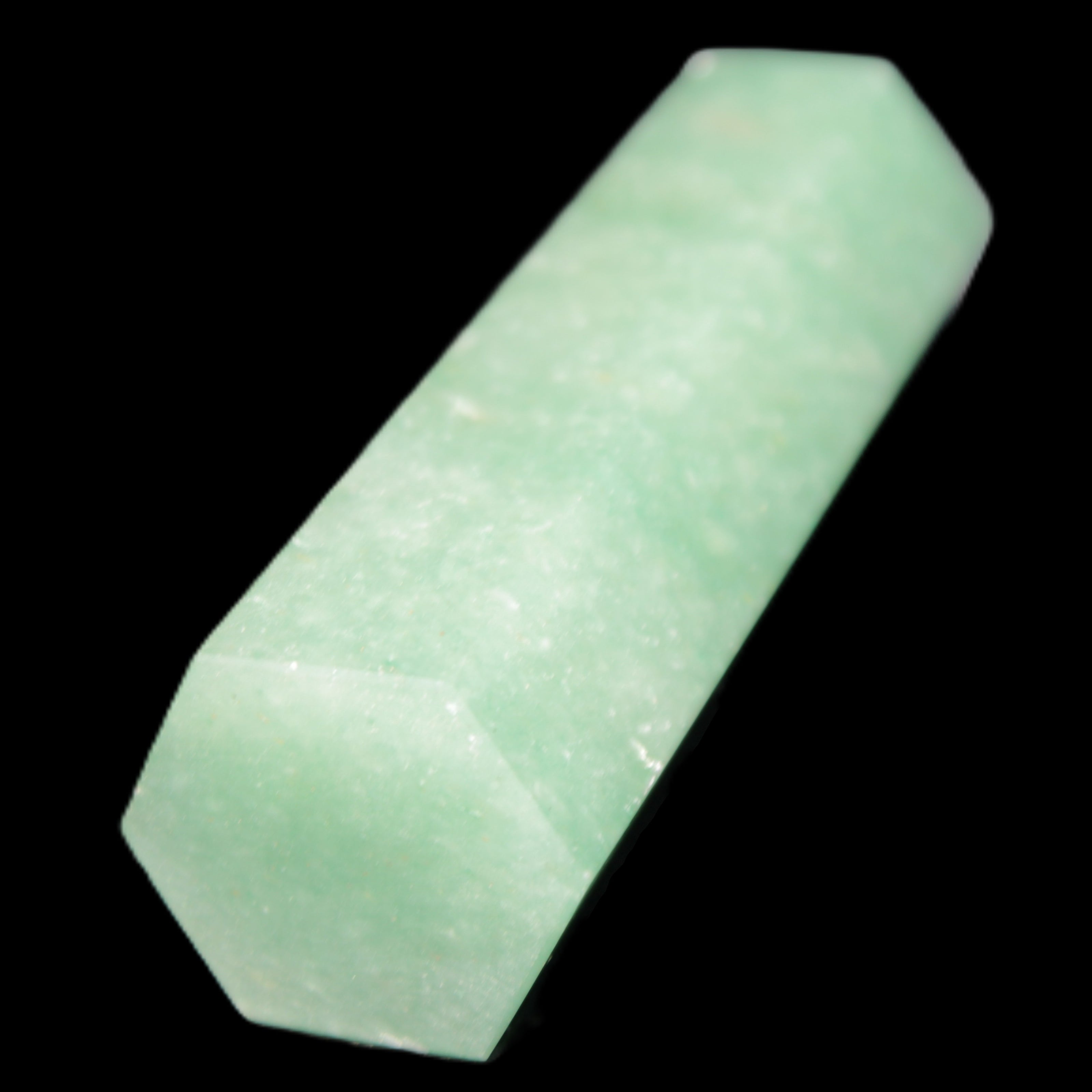 Green Aventurine wand 89mm 93g in sunlight - Rocks and Things Store