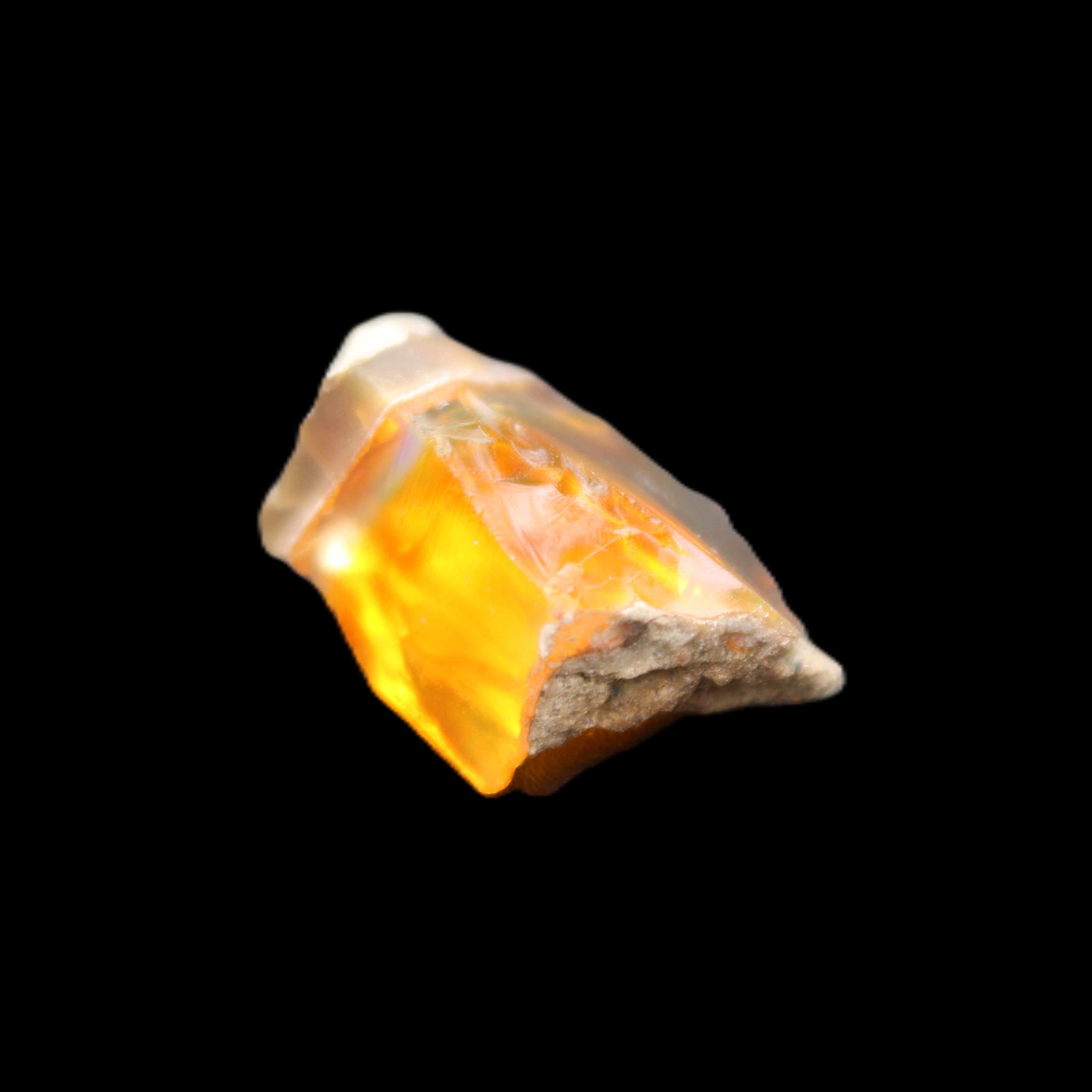 Oil Fire Black Opal from Ethiopia 16*21*7mm 16.6ct in sunlight - Rocks and Things Store