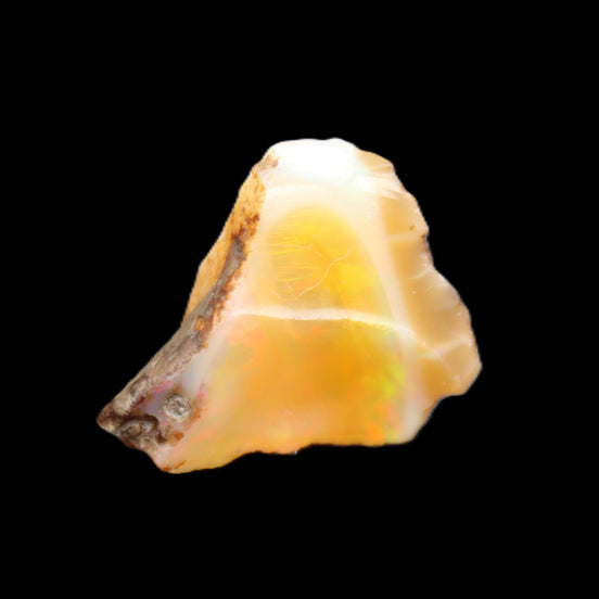 Natural Oil Fire Black Opal from Ethopia 22mm 15.0ct in sunlight - Rocks and Things Store