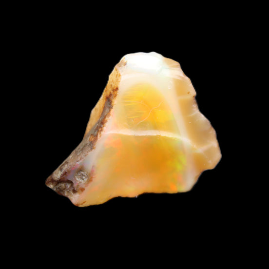 Natural Oil Fire Black Opal from Ethopia 22mm 15.0ct in sunlight - Rocks and Things Store