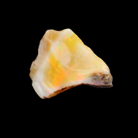 Natural Oil Fire Black Opal from Ethopia 22mm 15.0ct in sunlight - Rocks and Things Store