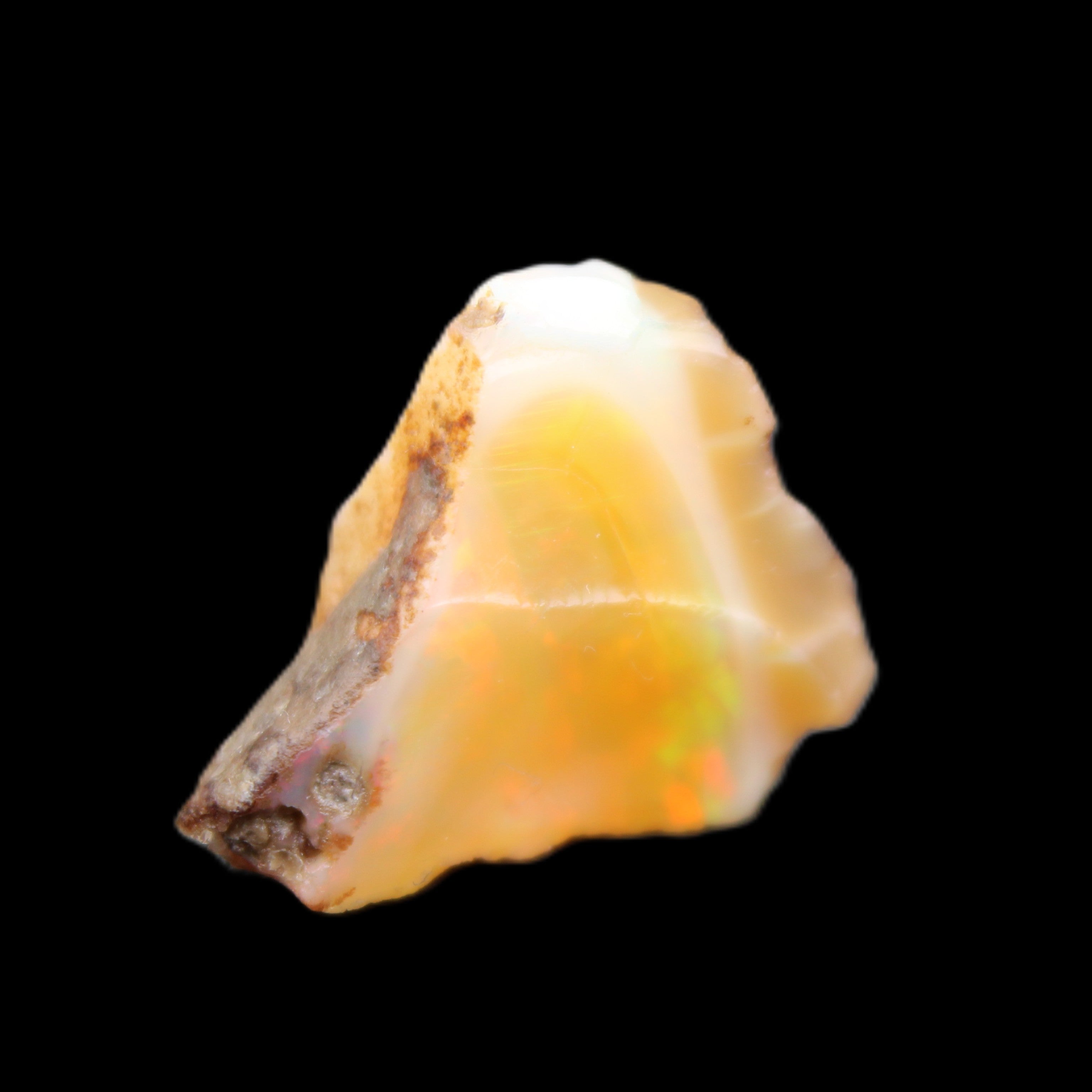 Natural Oil Fire Black Opal from Ethopia 22mm 15.0ct in sunlight - Rocks and Things Store