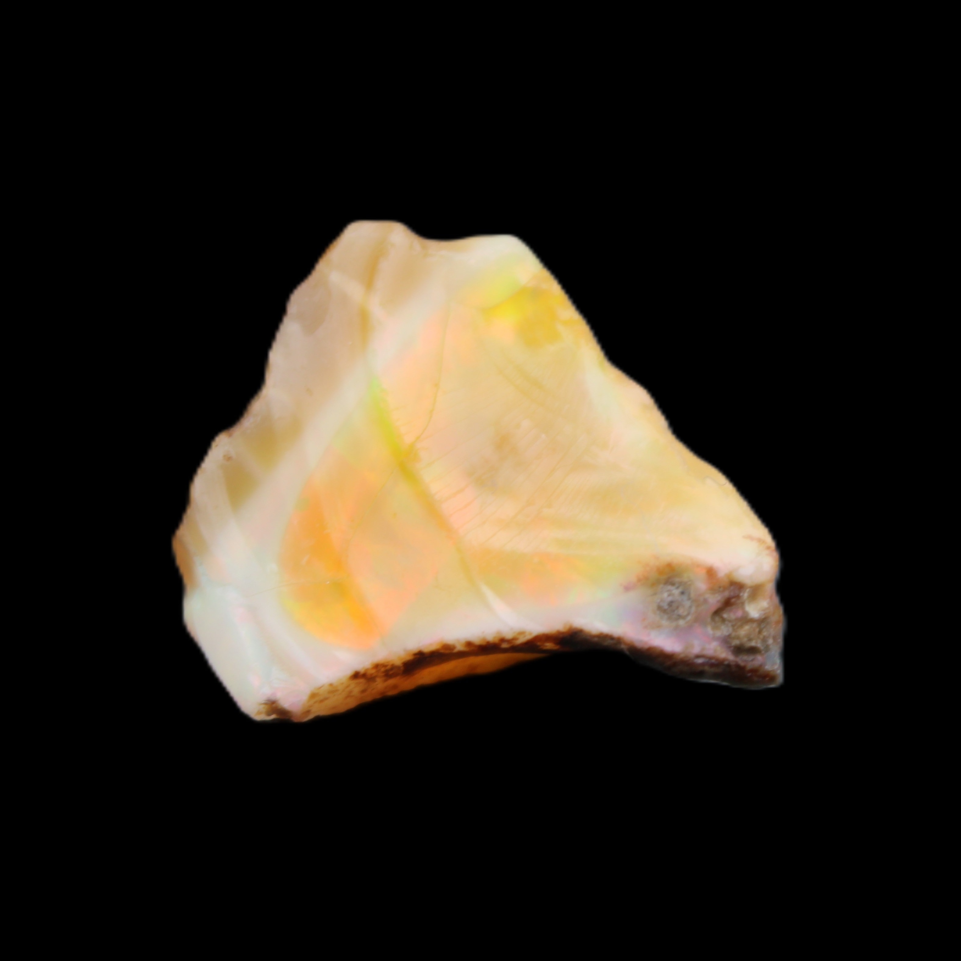 Natural Oil Fire Black Opal from Ethopia 22mm 15.0ct in sunlight - Rocks and Things Store