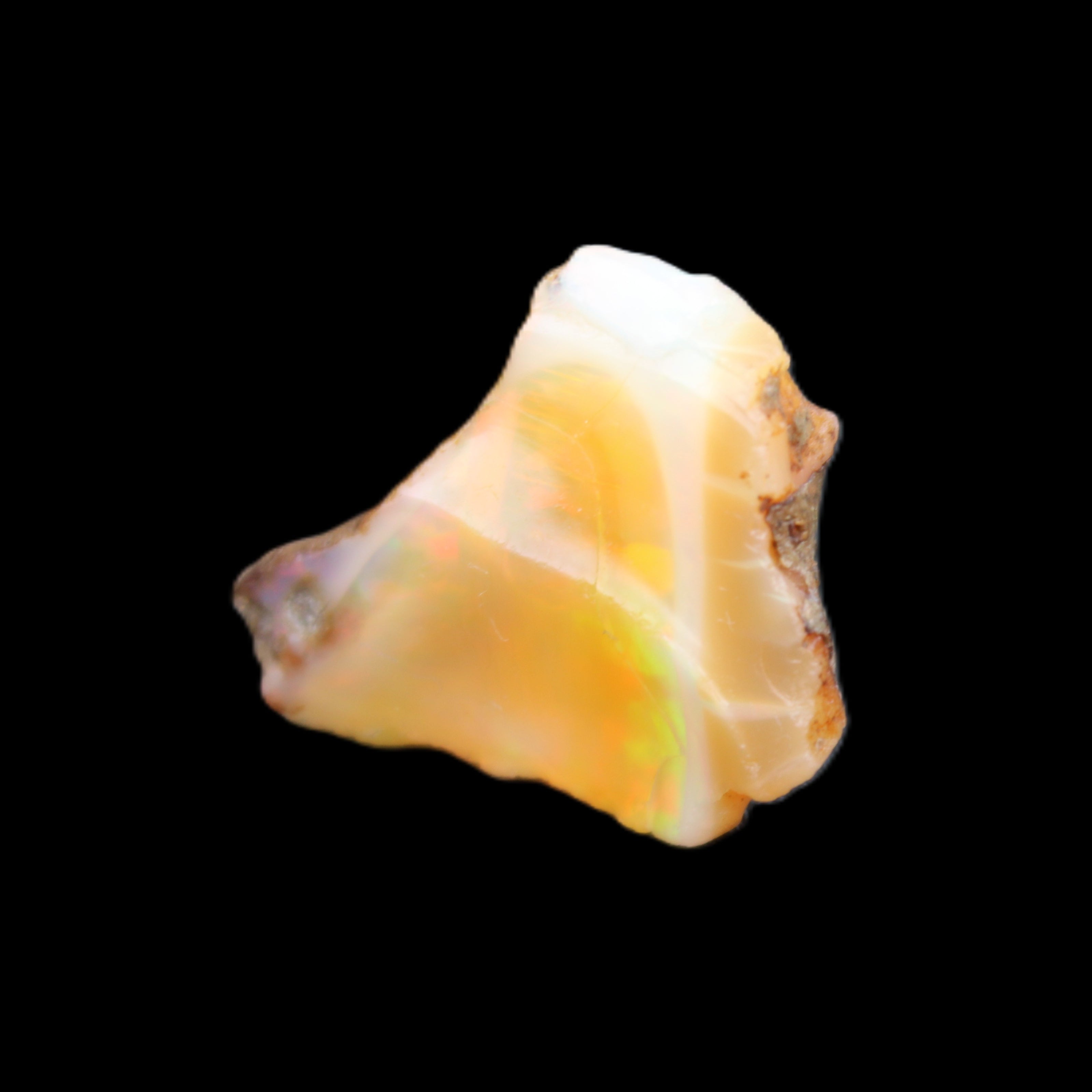 Natural Oil Fire Black Opal from Ethopia 22mm 15.0ct in sunlight - Rocks and Things Store