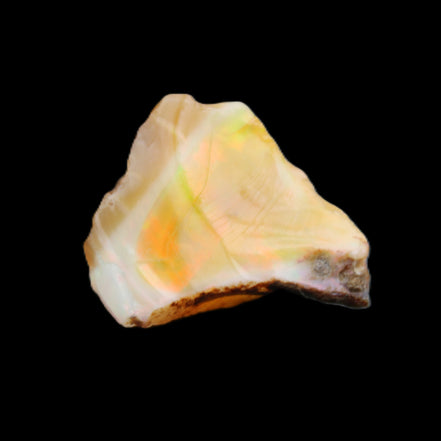 Natural Oil Fire Black Opal from Ethopia 22mm 15.0ct in sunlight - Rocks and Things Store