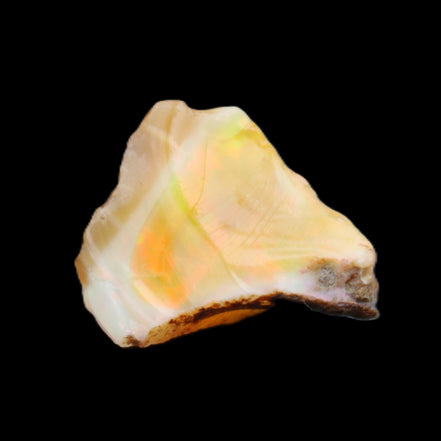 Natural Oil Fire Black Opal from Ethopia 22mm 15.0ct in sunlight - Rocks and Things Store