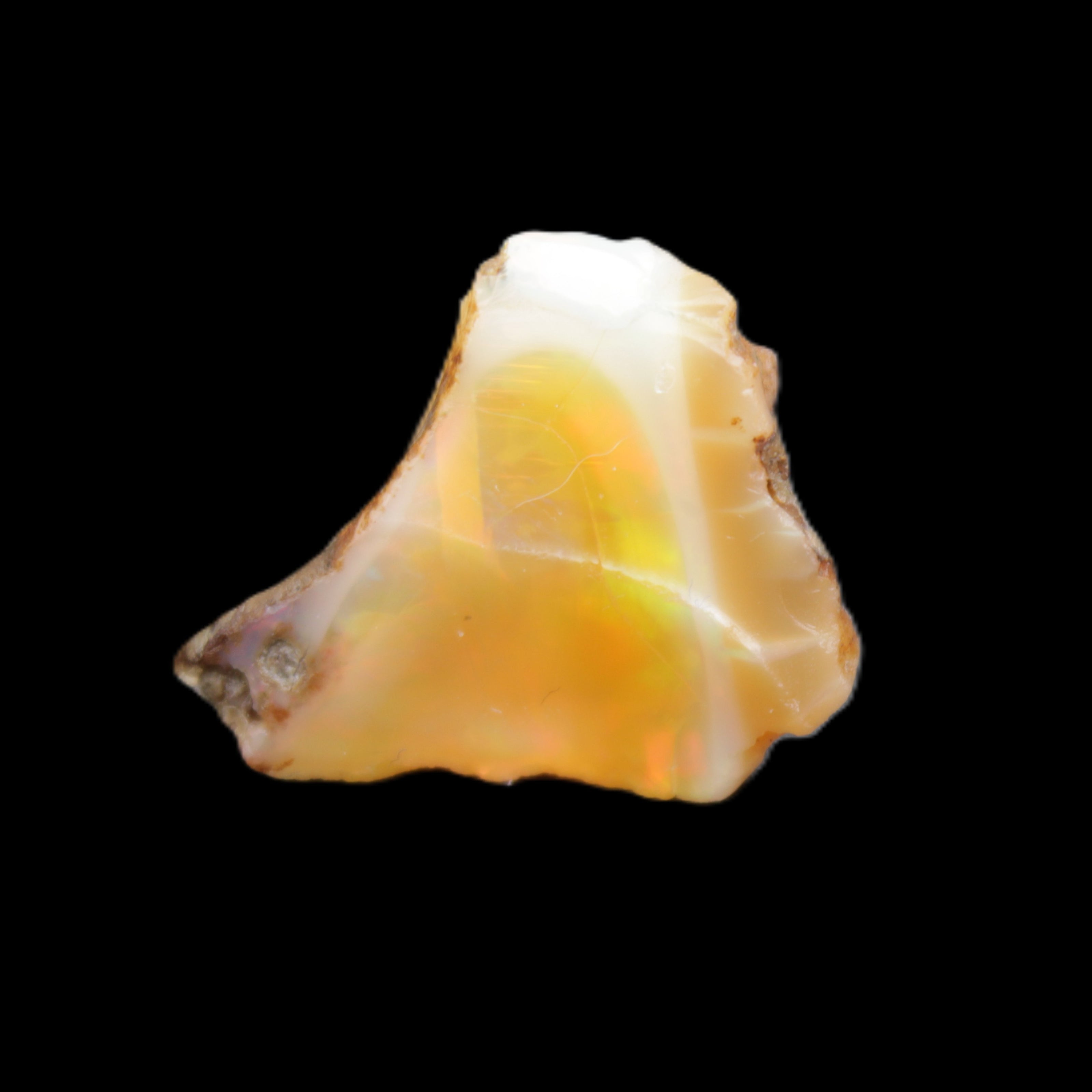 Natural Oil Fire Black Opal from Ethopia 22mm 15.0ct in sunlight - Rocks and Things Store