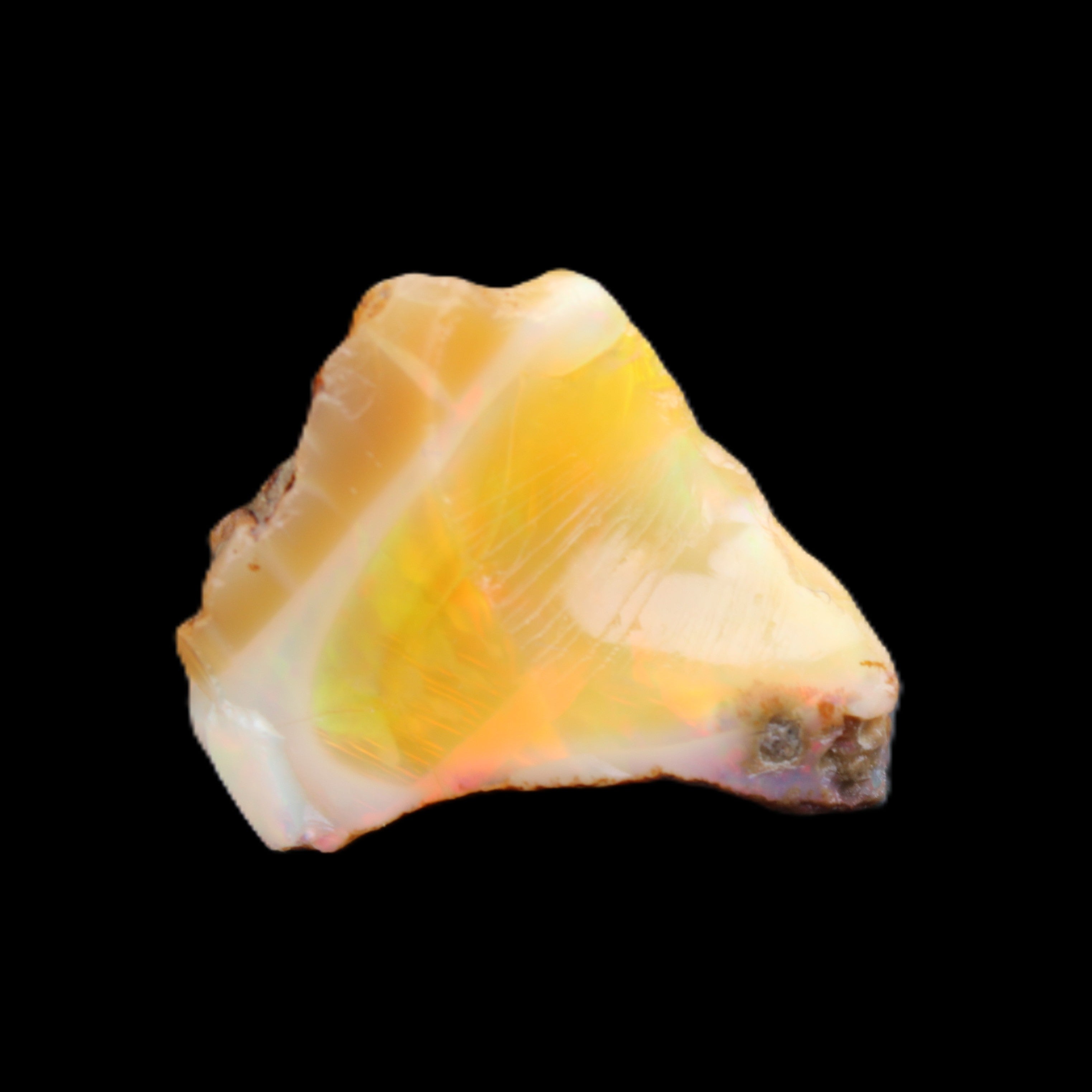 Natural Oil Fire Black Opal from Ethopia 22mm 15.0ct in sunlight - Rocks and Things Store