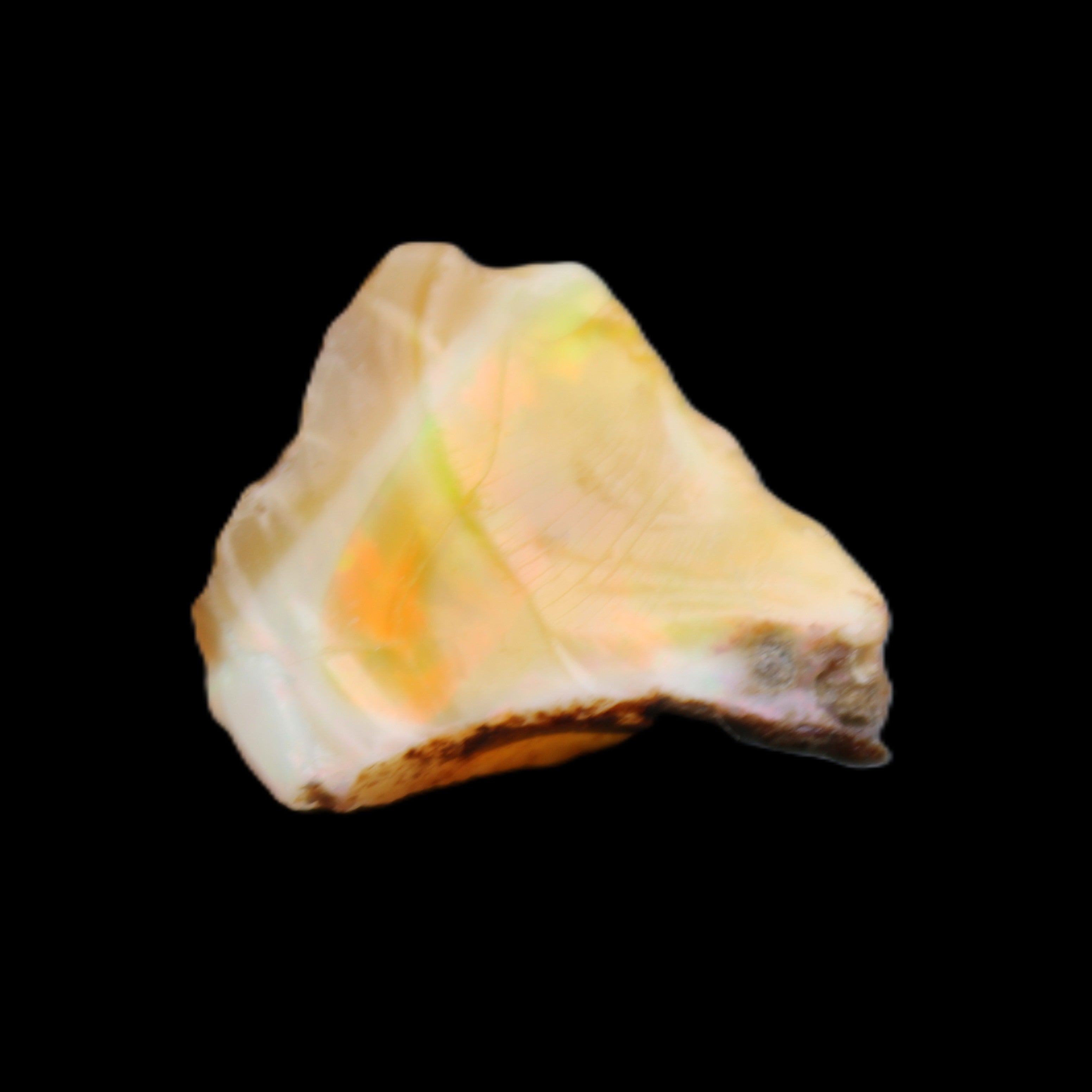 Natural Oil Fire Black Opal from Ethopia 22mm 15.0ct in sunlight - Rocks and Things Store