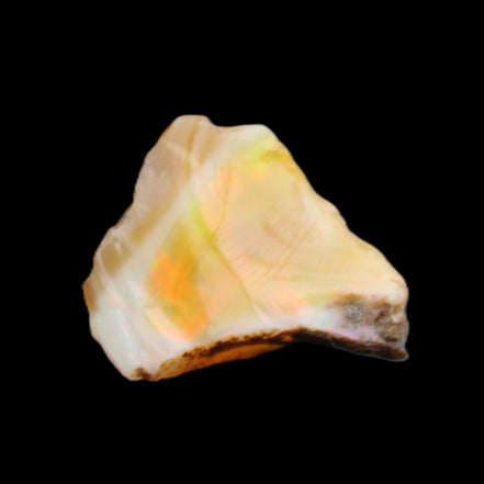 Natural Oil Fire Black Opal from Ethopia 22mm 15.0ct in sunlight - Rocks and Things Store