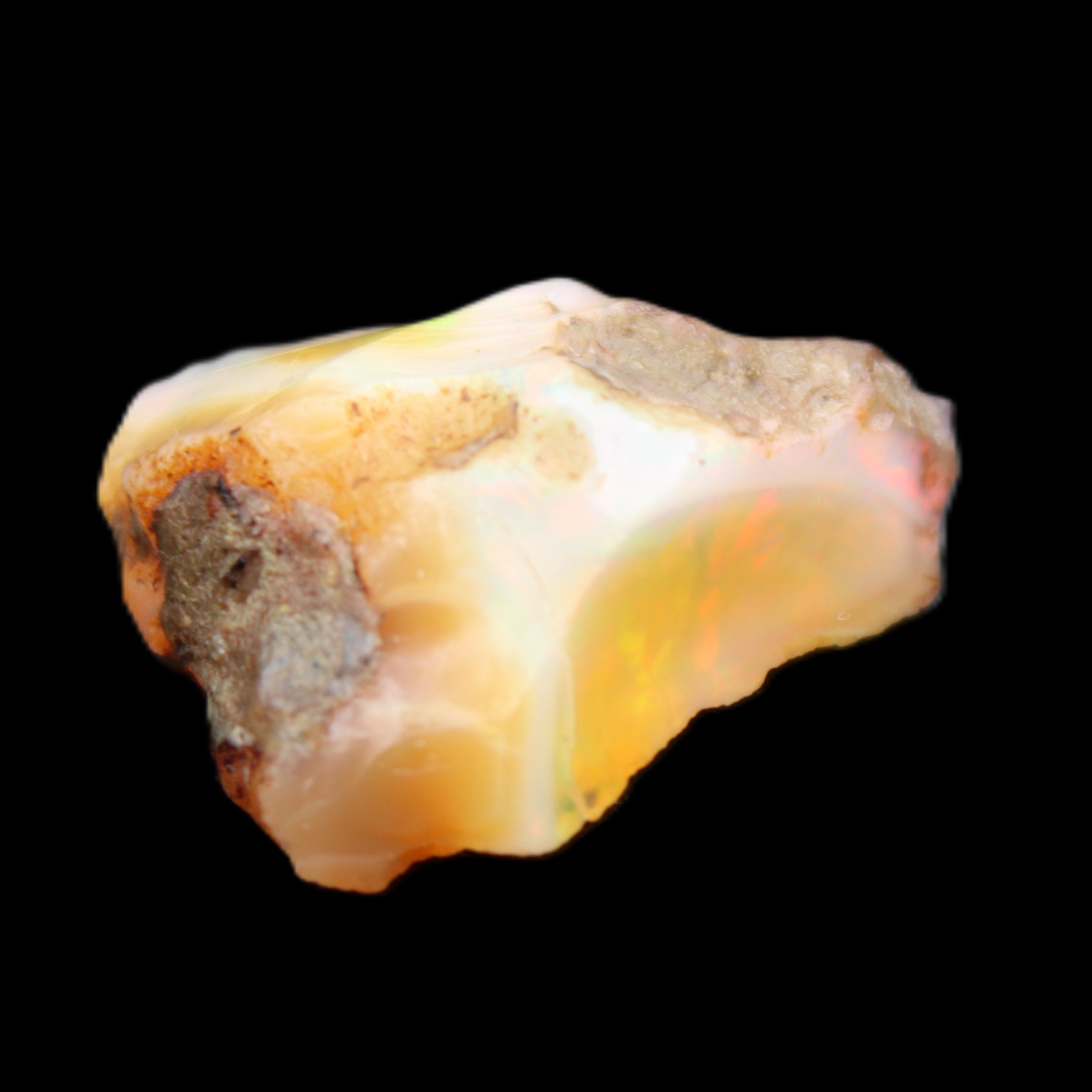 Natural Oil Fire Black Opal from Ethopia 22mm 15.0ct in sunlight - Rocks and Things Store